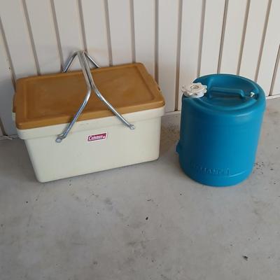 Vintage Coleman Cooler & Reliance Aqua-Tainer Water Jug RETRO Camping!