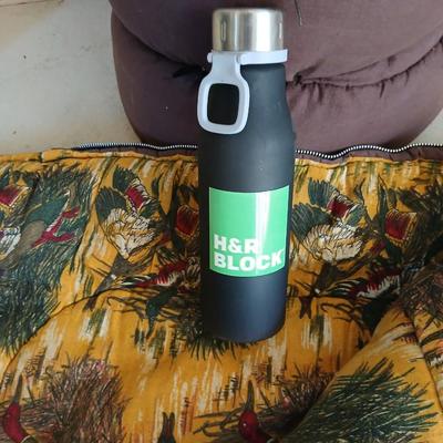 Matching Brown Sleeping Bags with Duck Print Lining & Bottle