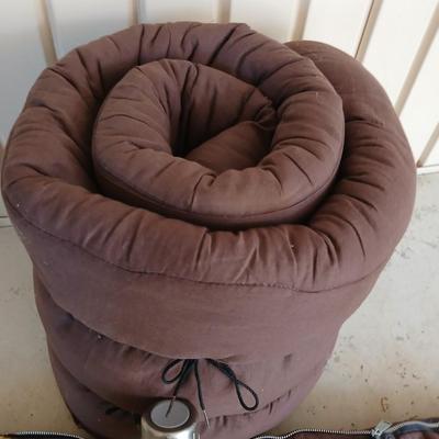 Matching Brown Sleeping Bags with Duck Print Lining & Bottle