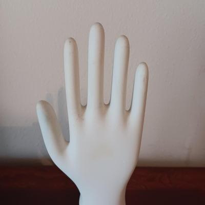GLAZED PORCELAIN GLOVE MOLD/RING DISPLAY OR HOLDER SIZE SMALL