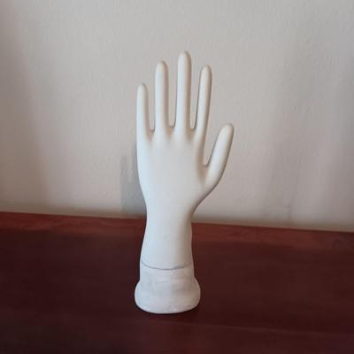 GLAZED PORCELAIN GLOVE MOLD/RING DISPLAY OR HOLDER SIZE SMALL