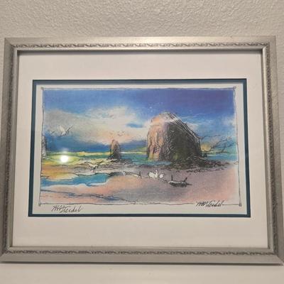 Watercolor painting signed about nine by five original