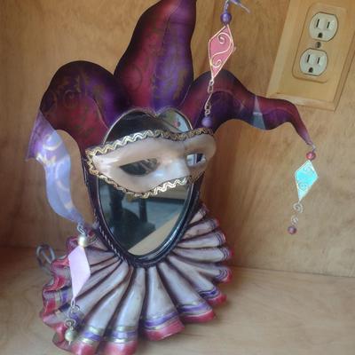 Metal and Resin Mardi Gras Mask Mirror