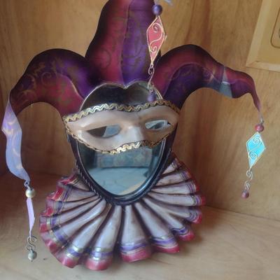 Metal and Resin Mardi Gras Mask Mirror