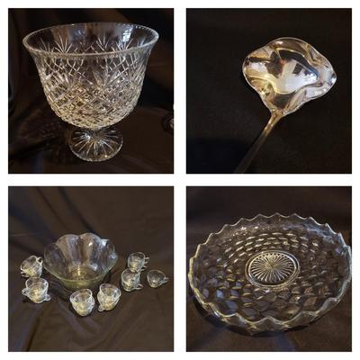 Crystal Punch Bowl, Floral Pattern Punch Bowl and More (C3-KD)