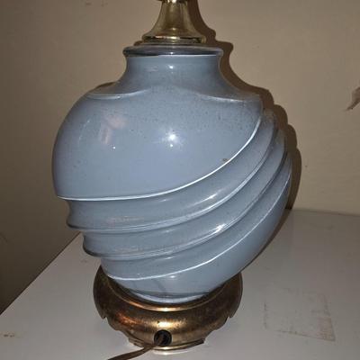 Pair of blue short lamps
