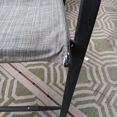 GLASS TOP COUNTER HEIGHT PATIO TABLE W/2 CHAIRS