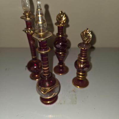 Hand blown perfume bottle collection