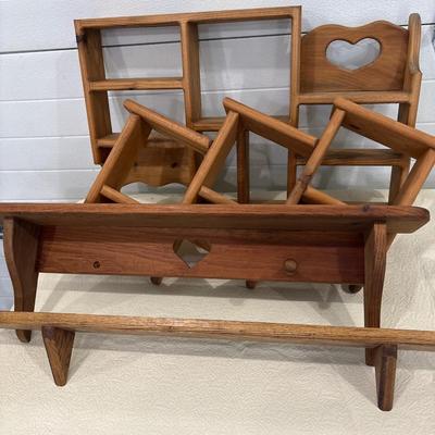 Wood shelves
