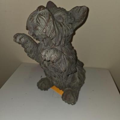Decorative dog sculpture.