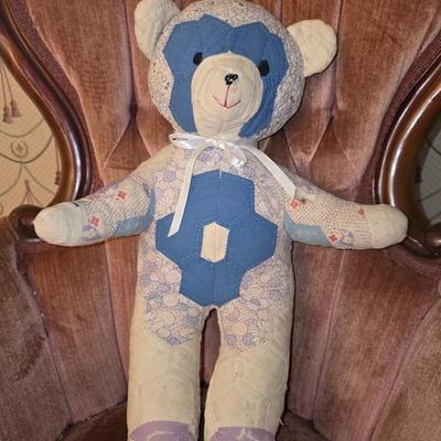 Hand made quilted teddy bear