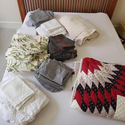 Queen Bedding by Calvin Klein, Brookline, Handmade Quilt and More! (BR3-KD)