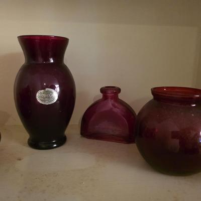 Royal ruby glass set