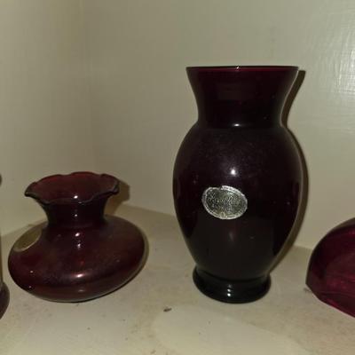 Royal ruby glass set