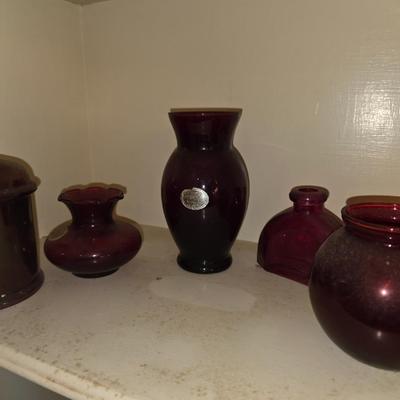 Royal ruby glass set