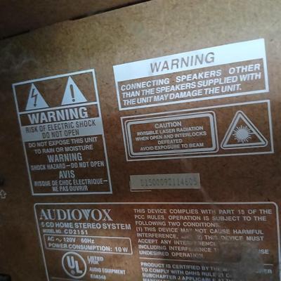 Working - but not pretty - Audiovox 5-CD Home Stereo System with Speakers