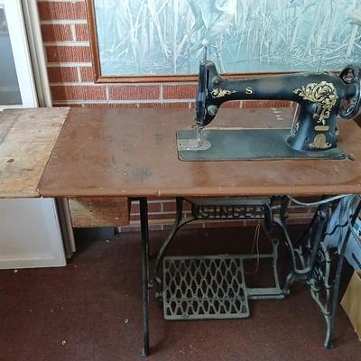 Singer Treadle Sewing Machine in Cabinet