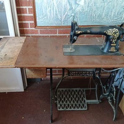 Singer Treadle Sewing Machine in Cabinet
