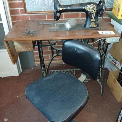 Singer Treadle Sewing Machine in Cabinet