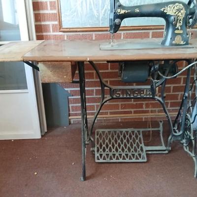 Singer Treadle Sewing Machine in Cabinet