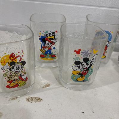 Vintage Disney, Flintstone and A&W glasses