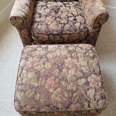 Thomasville Upholstered Chair and Ottoman (BR3-KD)