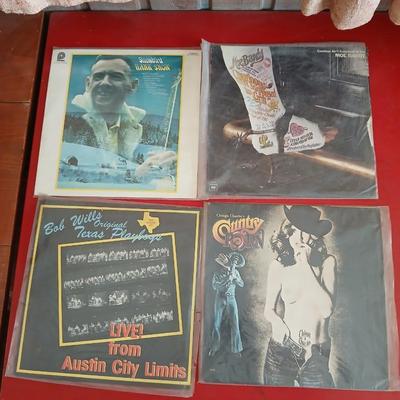 4 Vintage Country Vinyl Records – Hank Snow, Moe Bandy, Bob Wills, Chinga Chavin