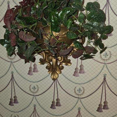 Gold resin sconce pair