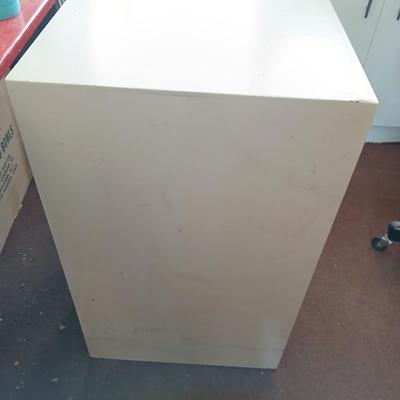 Vintage 4-Drawer wood Storage Cabinet with Chrome Pulls