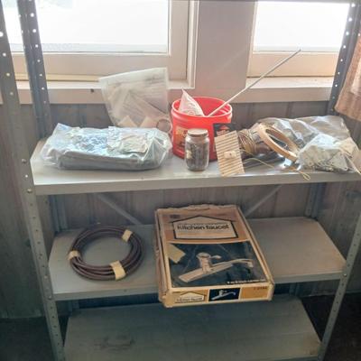Heavy-Duty 5-Shelf Metal Storage Rack with home hardware contents