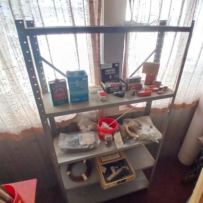Heavy-Duty 5-Shelf Metal Storage Rack with home hardware contents