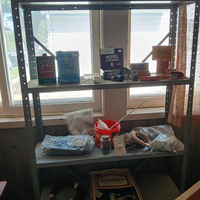 Heavy-Duty 5-Shelf Metal Storage Rack with home hardware contents