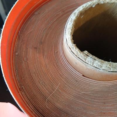 Large Roll of Orange Textured Vinyl Upholstery Fabric
