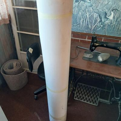 Large Roll of Orange Textured Vinyl Upholstery Fabric