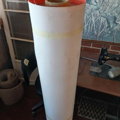 Large Roll of Orange Textured Vinyl Upholstery Fabric