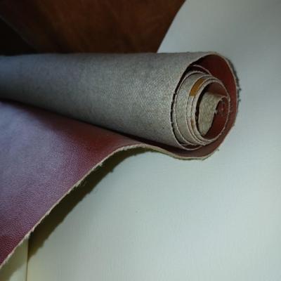 Upholstery and Crafting Materials – Scraps of Vinyl, and small roll of leather