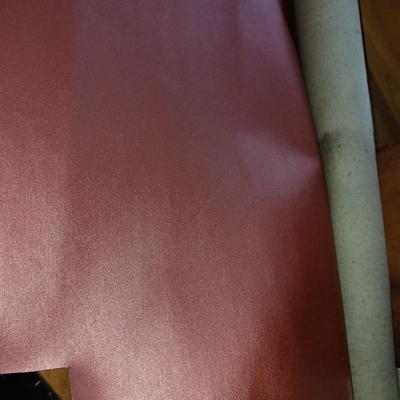 Upholstery and Crafting Materials – Scraps of Vinyl, and small roll of leather