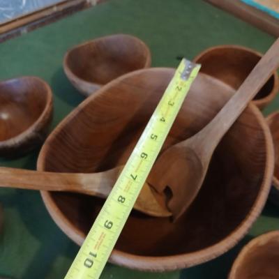 Kalmar Teak Wood Salad Bowl Set – Made in Thailand (9-Piece)