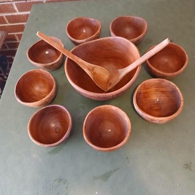 Kalmar Teak Wood Salad Bowl Set – Made in Thailand (9-Piece)