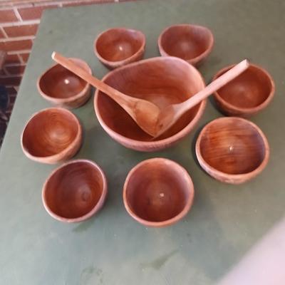 Kalmar Teak Wood Salad Bowl Set – Made in Thailand (9-Piece)