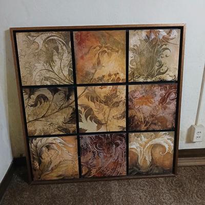 Framed 9-Panel Abstract Botanical Wall Art