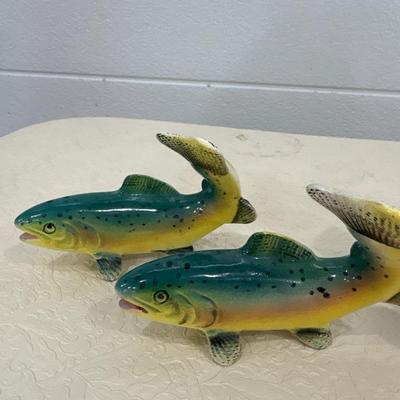 Vintage fish S&P shakers plus wood puzzle