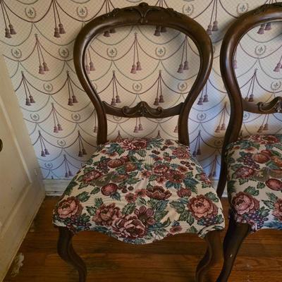 Pair of queen Anne chairs