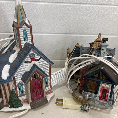 Christmas village pieces and more decor