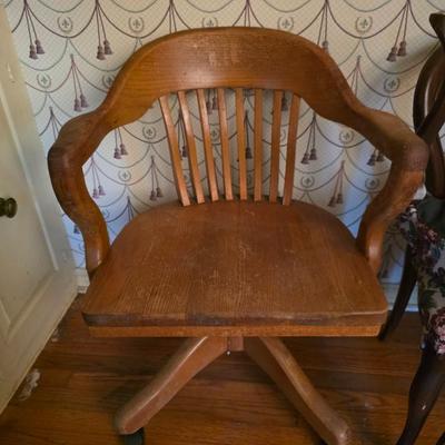 Wooden desk chair