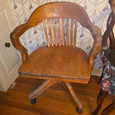 Wooden desk chair