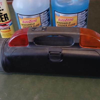 Cold Weather Auto Lot – Washer Fluid, De-Icer, Starting Fluid & Safety Light with an am/fm radio
