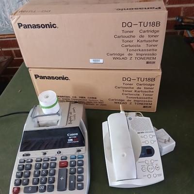 Office Electronics Lot – Canon Calculator, GE Cordless Phone & Panasonic Toner