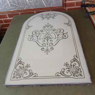 Arched Glass Decorative Panel – 38" x 23" x 1.25"