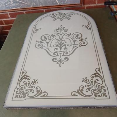 Arched Glass Decorative Panel – 38" x 23" x 1.25"